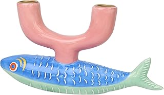 Talking Tables Kerzenständer aus Keramik, Stabkerzenständer, Fisch-Tischdekoration für drinnen…