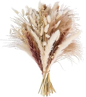 Pampasgras Deko Trocken 44cm hoch – schöner Pampasstrauß mit kleinem Pampas, Trockenblumen, Bun…