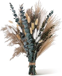 LAUMOE 77 Stück Pampasgras Deko Boho, Getrocknete Blumen Deko Trockenblumen Zum Basteln Groß Pa…