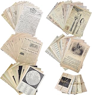 150 Stück Scrapbooking Papier 14x20cm mit 5 Stile, Zeitungspapier, Briefkopf, Notenpapier, Plane…