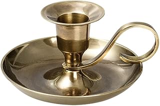 NKlaus Handleuchter Klassik Messing Gold antik Kerzenhalter Höhe 5cm Ideal für den Einsatz mit …