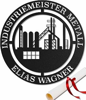 Zunftzeichen Industriemeister Metall – Metallschild, Wanddekoration, Symbol für Metallverarbei…