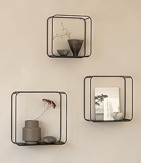 Kazai.® Wandregal-Set ‚Noora‘ | 3-Teiliges Hängeregal aus Metall | Wanddeko und Ablage für Woh…