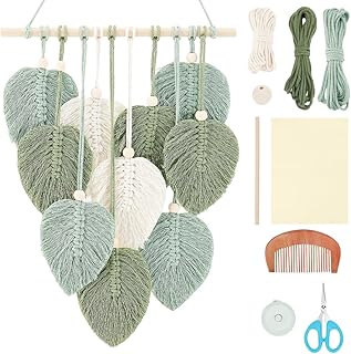 FREEBLOSS Makramee Wandbehang kit Makramee Feder Wandbehang Macrame Set Anfänger mit Anleitung W…