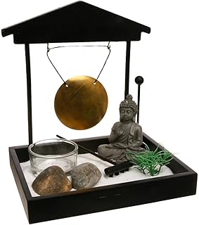 Atmosphera – Zen-Garten – Holz – schwarz – 15×15 cm – Schwarz