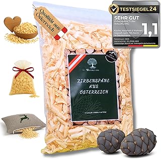 Waldklang Zirbenspäne 7 Liter – Zirbenholz aus Österreich – Füllmaterial für Kissen – Ideal f…