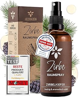 Heldengrün® Zirbenspray „Alpenzirbe“ [ECHTES ZIRBENÖL] Dermatologisch getestet – Zirbenöl Spr…