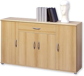 Stella Trading LILLY Kommode in Buche Optik – Modernes Sideboard mit viel Stauraum für Ihren Woh…