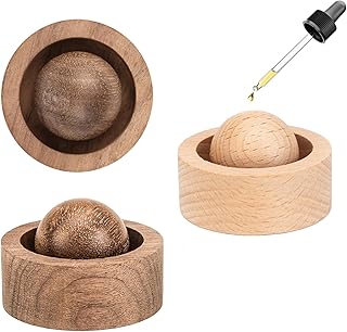 Diffusor-Kugel aus natürlichem Holz für ätherische Öle: 2 Stück handgefertigte Aromatherapie…