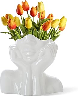 CEMABT Gesicht vase, Blume Dekor, Keramik Körper Weibliche Form, Ideale Regal, Moderne Bauernhau…