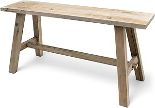 Spetebo Holz Deko Blumenbank – 58x27x22 cm – Holzbank Garten Pflanzenständer Blumenständer Pfla…