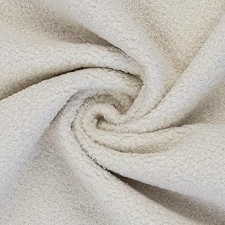 MAGAM-Stoffe Linus Teddy super weicher Teddyfell Boucle Meterware ab 50cm (01. Natur-weiß)