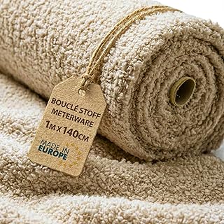 Stoffe zum Nähen Meterware Boucle 1 M x 140 cm – Polsterstoff Möbelstoff Farbic ideal als Teddy…