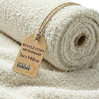 Stoffe zum Nähen Meterware Boucle 1 M x 140 cm – Polsterstoff Möbelstoff Farbic ideal als Teddy…