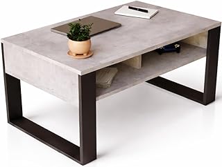 Meble Pitus Couchtisch Betonoptik ST7 – Moderner Wohnzimmertisch mit Stauraum – Beistelltisch…