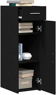 vidaXL Sideboard mit Schubladen Schwarz Eichen-Optik 30 x 42,5 x 93 cm, Moderner, rechteckiger Si…
