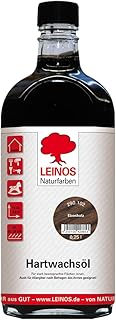 LEINOS Hartwachsöl 0,25 l Ebenholz – natürliches, ergiebiges Holzöl für Fußböden, Möbel …
