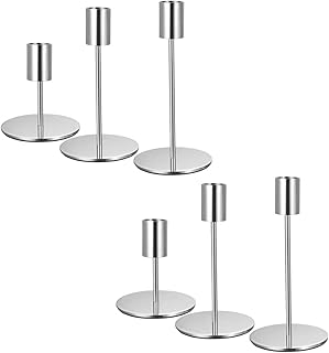 6 Stück Vintage Kerzenhalter aus Metall – Stabkerzen-Ständer im eleganten Design für Hochzei…