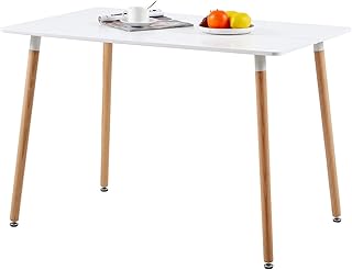 H.J WeDoo Rechteckig Esstisch Küchentisch Buchenholz für 4 Stühle Esszimmertisch Tisch mit Hol…