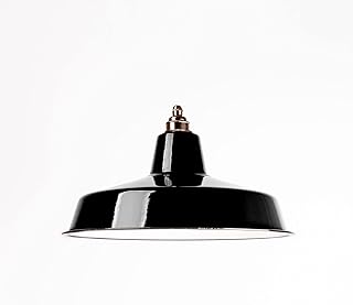 Industrie Lampenschirm Emaille Schwarz (2. Wahl), Fabriklampe Ø36 cm inkl. Vintage Fassung aus M…