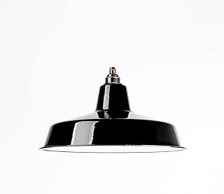 Industrie Lampenschirm Emaille Schwarz (2. Wahl), Fabriklampe Ø36 cm inkl. Vintage Fassung aus M…