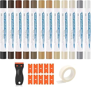 12 Farben Hartwachs Reparaturset zur Möbel und Bodenreparatur, Laminat Reparaturset mit Schaber …
