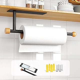 Küchenrollenhalter Ohne Bohren Zivacate, [Ästhetische Holzakzente] Selbstklebend/zum Bohren, Wa…