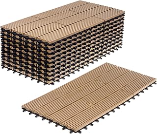 Ventanara® WPC Holz Kunststoff Fliesen Terrassenfliesen Klickfliesen Balkonfliesen 11 Stück (30…