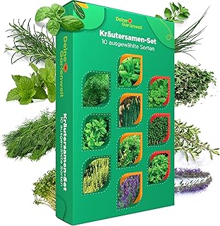 Kräutersamen Set – 10 Sorten Samen – Saatgut Sortiment – Anzuchtset für Küchenkräuter – Gesch…