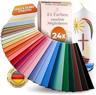 24 Wachsplatten für Kerzen 135x60mm inkl. 12 Wachsstreifen für Kerzen – Wachsplatten zum Kerzen…