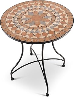 MACOShopde by MACO Möbel Raburg Mosaiktisch, 60 cm Ø, runder Gartentisch mit Mosaikmuster, Balk…