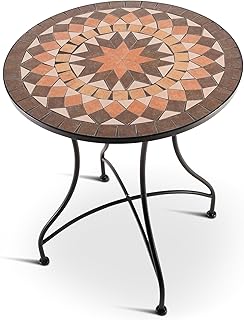 MACOShopde by MACO Möbel Raburg Mosaiktisch, 60 cm Ø, runder Gartentisch mit Mosaikmuster, Balk…