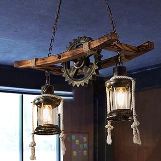 Pendelleuchte Holz deckenleuchte Vintage Retro Metal Hängelampe | Eiche Hängeleuchte Esszimmer …