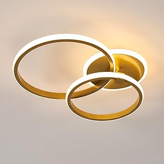 LED Deckenleuchte Gold Runden, 42W Schlafzimmer Deckenlampe Modern, Creative LED Lampe Deckenbele…