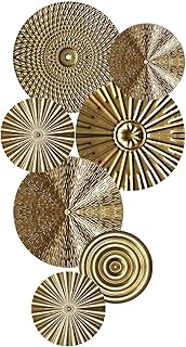 kyaoayo Wanddeko Metall, 7 Stück Runde Wanddekoration Wandschmuck Dekorationen,3D Wandornament, …