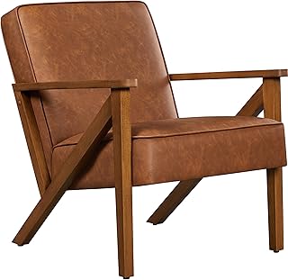 Yaheetech Loungesessel Sessel Vintage Relaxsessel Kunstleder mit Massivholzbeinen Einzelsofa für…