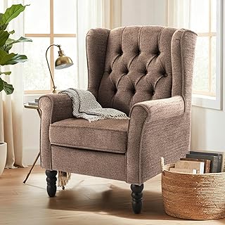 COLAMY Mid-Century Modern Sessel Wohnzimmer, Gepolsterter Wingback-Sessel mit Knopfsteppung, loun…