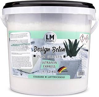 LM Design Beton – Ultrafein Express (5,2 kg) zum Basteln. Extrem feiner & schnell trocknender Bas…