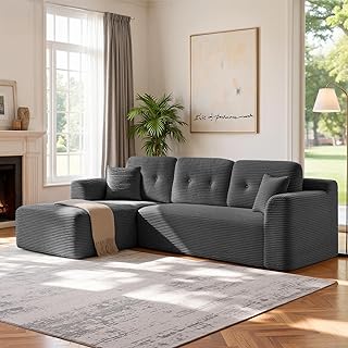 VASAGLE Ecksofa, modulares Sofa 244 cm breit, vakuumverpackt, Schlafsofa, Keine Montage erforderl…