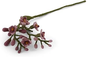 Gry & Sif Zweig, Blütenzweig, 60cm künstlicher Blumenzweig, Fairtrade, Handmade, Filzblumen, Fr…