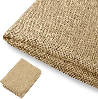 Jute Stoff Meterware 200×160 cm, Sackleinen aus Naturfasern 280g/m², Jutestoff zum Nähen Bastel…