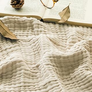 EMME Musselin-Decke Erwachsene, 100% Baumwolle, 150 x 200 cm Beige Sommer-Überwurf Decken für C…
