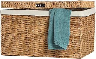 Casa Mina® Wäschetruhe mit Deckel 70 x 44 x 45cm hoch I Atmungsaktiver Wäschesammler geflochte…