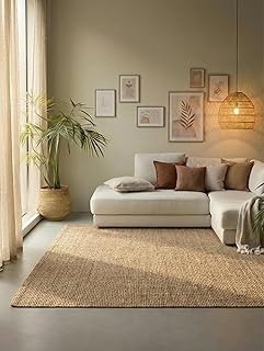 Hanse Home Jute Teppich – Natur Wohnzimmerteppich aus 100% Jute – Handgewebt & Natürlich – B…