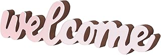 levandeo Schriftzug Welcome L31cm Pastell Rosa Holz Tischdeko Deko Aufsteller Wohndeko