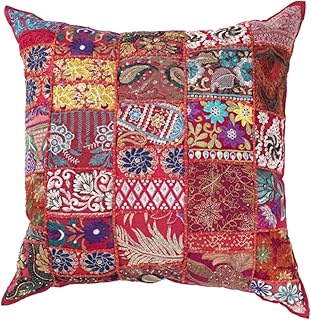 Casa Moro Orientalisches Patchwork Kissen MAR ROT Bunt 40×40 cm mit Füllung Stickerei & Paillett…