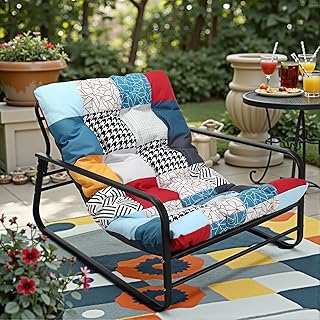 Sessel Wohnzimmer Gartenliege mit Wendekissen Garten Liegestuhl Balkon möbel aus Stahl gepolster…