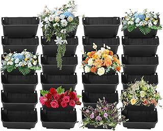 24 Pack Vertical Garden Planter,33CM Wall Mounted Planter for Patio Indoor Outdoor Decor, Garden …