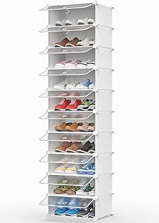 HOMIDEC Schuhregal mit 10 Ebenen, Schuhschrank Schmal Schuhaufbewahrung für Flur Schlafzimmer Ei…