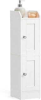 VASAGLE Siren Kollektion – Badezimmerschrank schmal, Badschrank, Eckschrank, verstellbare Ablagen…